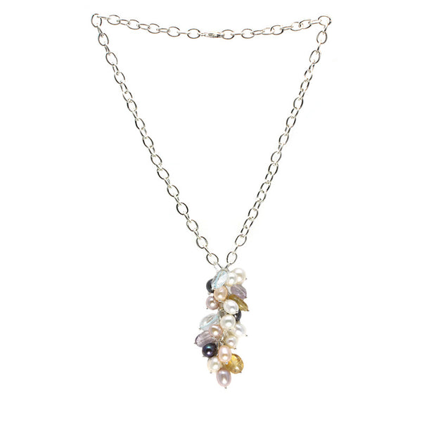 20 x Brand New Mixed colour cultured freshwater pearl & semi-precious stone necklace - RRP £800 - RESERVE - £208