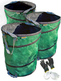 Heavy-Duty Pop Up 600D Garden Sacks 170L x3 Pack (55 x 72cm) Large, Self Standing Reusable Waterproof, Rip Proof Leaf, Grass, Garden Waste Bags by Plastic Dynamics®