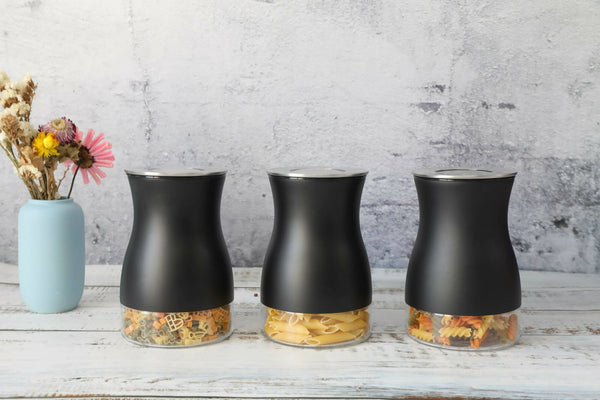 Brand New Job Lot 4 x 3PC Kitchen Canisters (black) RRP £131.96.